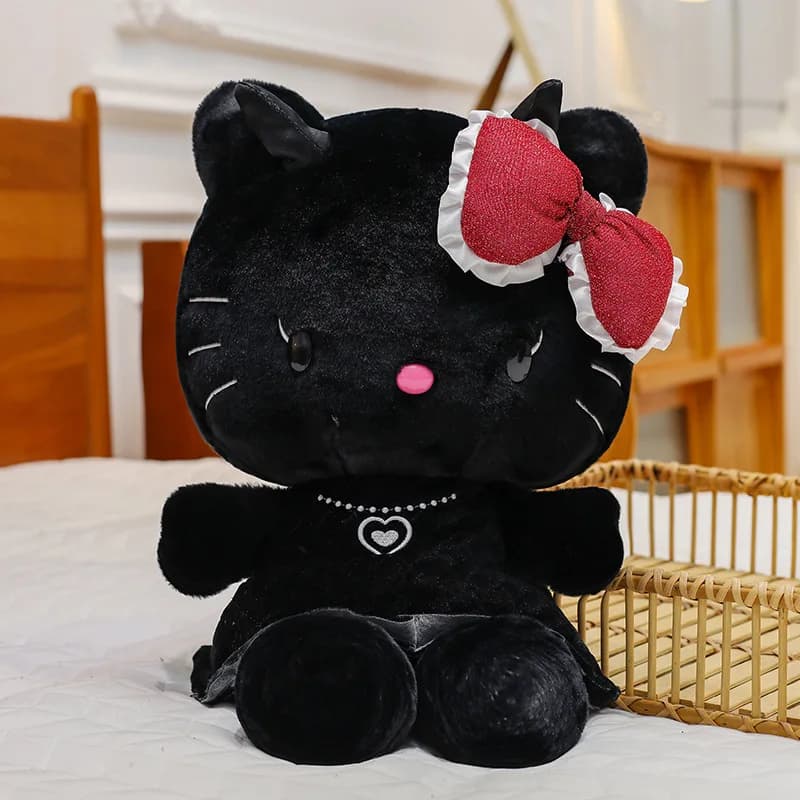 Sanrio Nero Hello Kitty Peluche Kawaii Rose My Melody Peluche Anime Cartoon Anime Morbido Peluche Cuscino per Bambole Regalo di Compleanno per Bambini