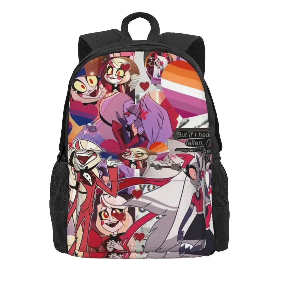 Charlie And Vaggie Valentines Hazbin Hotels Backpack Daypack Large Capacity BookBag School Bag Shoulder Bags for Men Women
