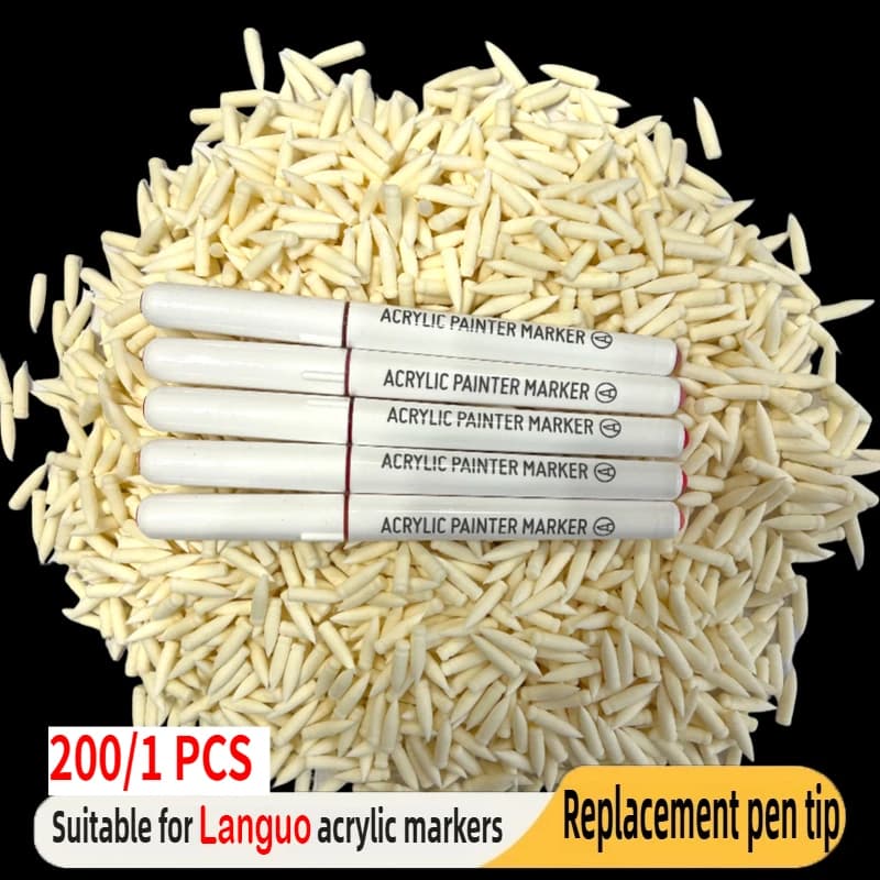 200/1 PCS LANGUO Replacement Tips for Acrylic Paint GuangNa Markers Brush Cores Painting Rock DIY Art School Supplies Sationery