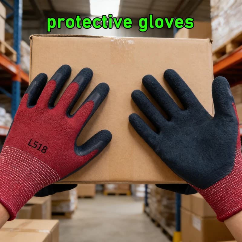 12 guanti in lattice antiscivolo e resistenti all'usura, guanti protettivi per la manipolazione in cantiere, riparazione e manutenzione di veicoli