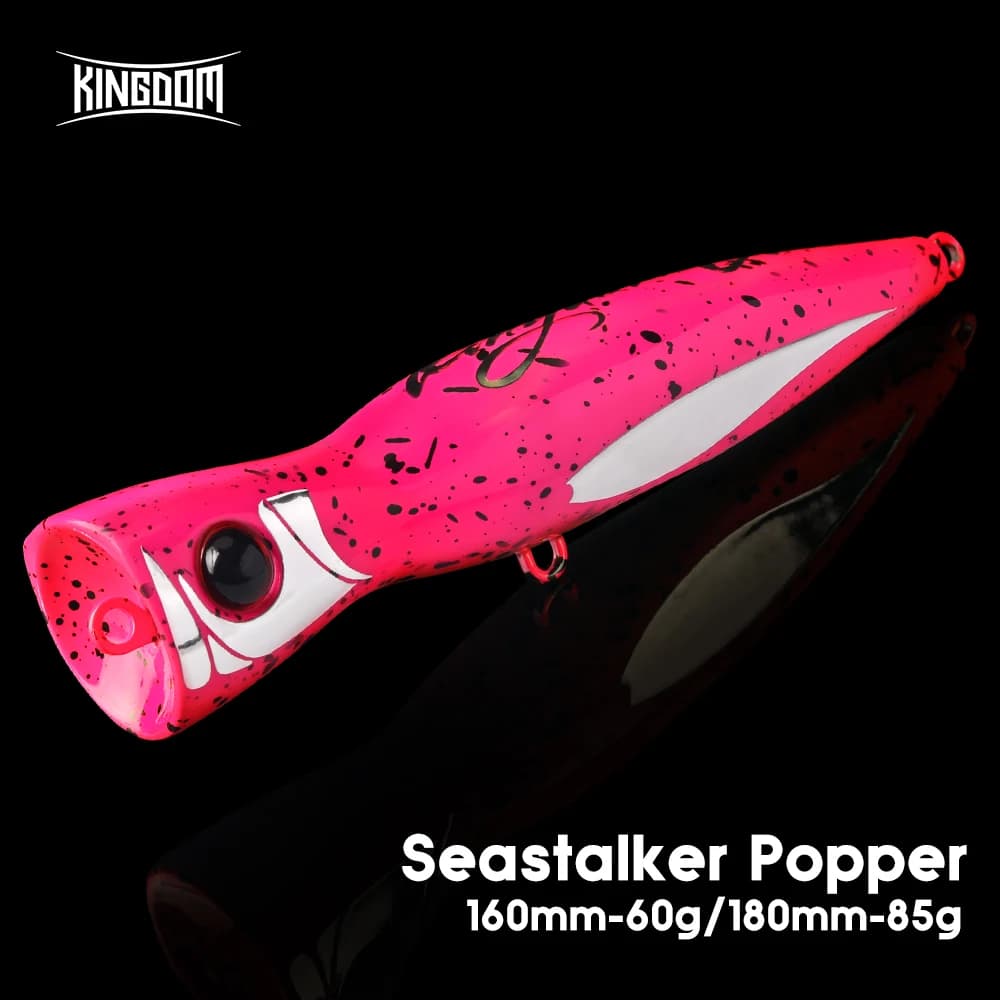 Kingdom GT Popper Richiamo di Pesca 60g 85g Big Game Topwater Esche Dure Artificiali GT Tonno Wobblers Galleggianti Per La Pesca in Acqua Salata
