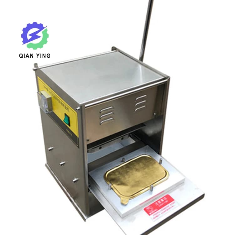 Manual Lunch Food Yogurt Jelly Sauce Container Tray Sealer Fast Food Aluminum Foil Tray Sealing Machine