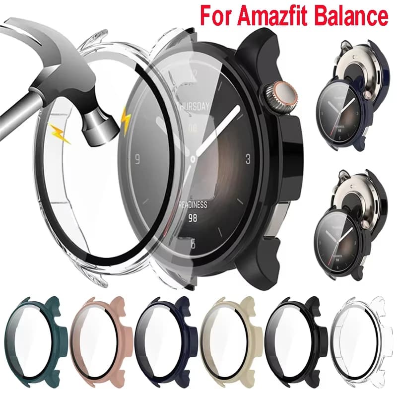 Custodia in vetro temperato per Amazfit Balance A2286 Smart Watch cinturino protettivo paraurti protezione schermo guscio accessori Huami