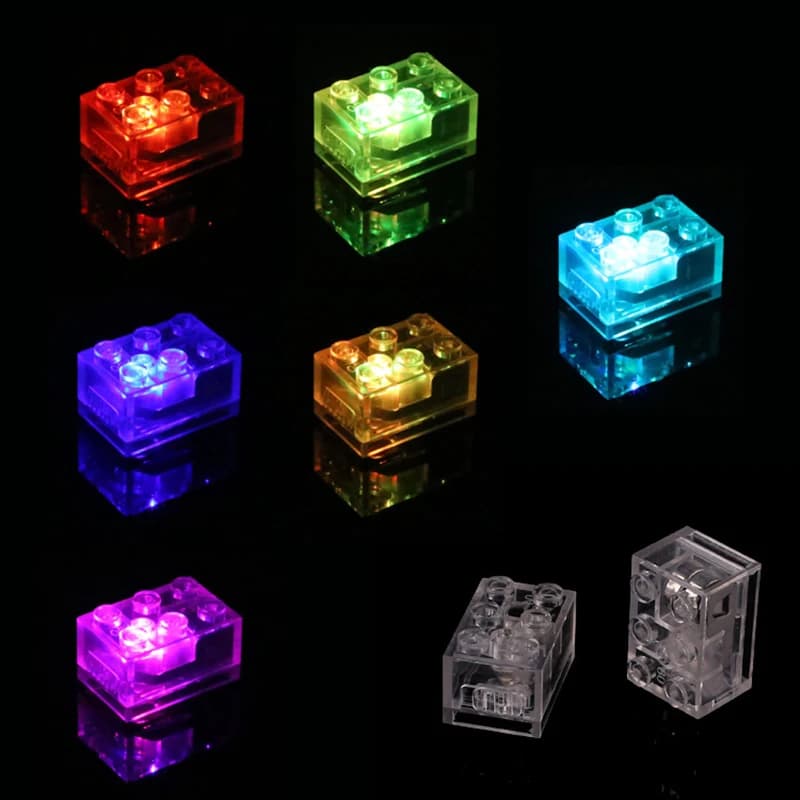2X3 Moc Creativo Luminoso Luci A Led Mattoni FAI DA TE Illumina Classico Lampeggiante Building Blocks Compatibile con Assembla Particelle