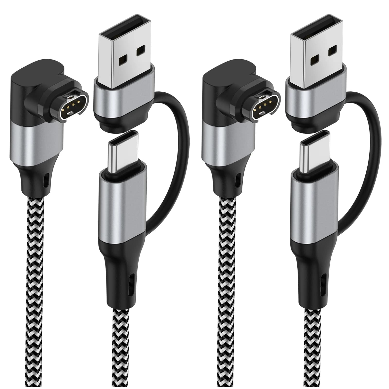Cavo di ricarica USB tipo C in nylon per Garmin Fenix 8/E/7/6/6X/6S/5X/5/5S Venu2/VenuSq2/3/3S Vivoactive4/4S/3 Approach S70/S62
