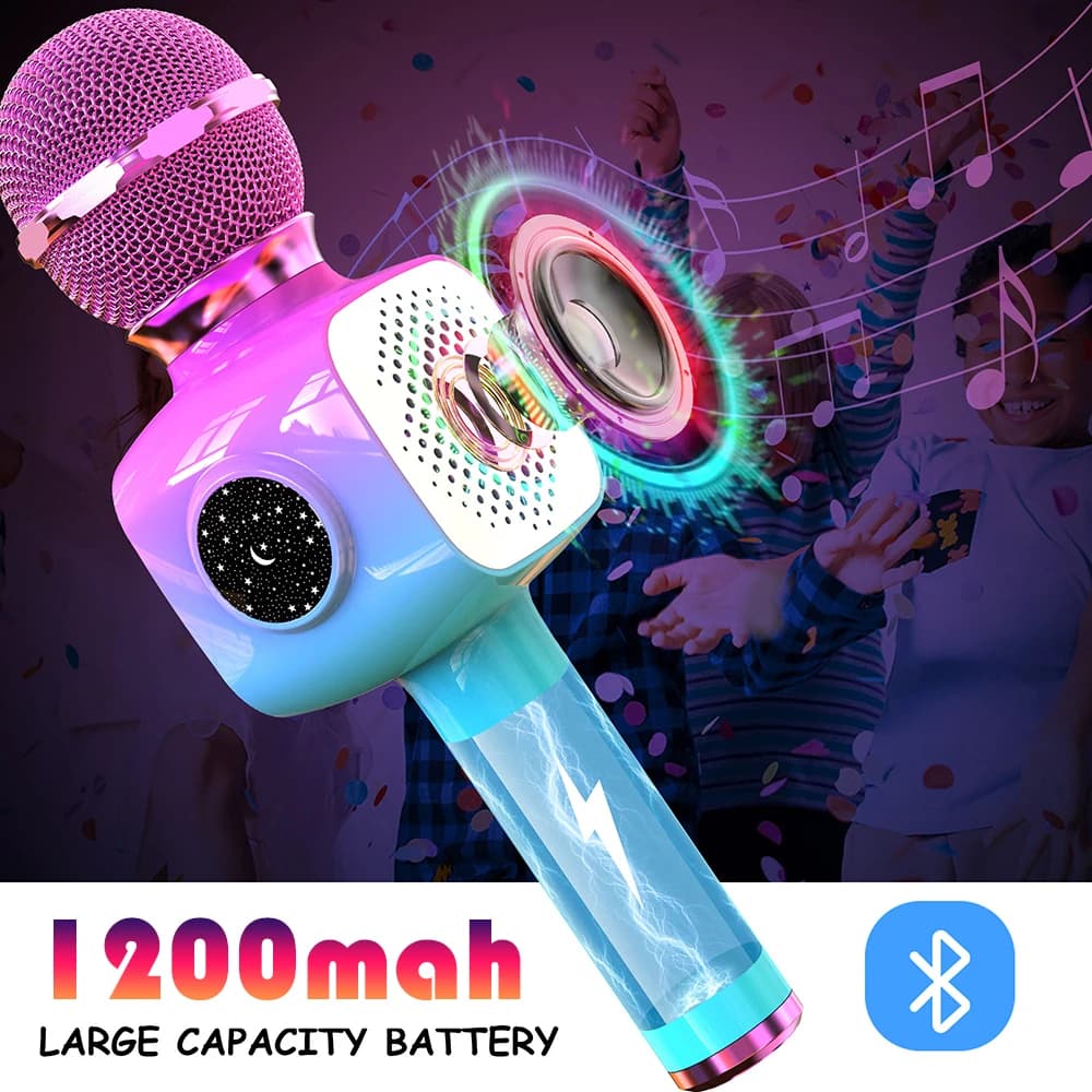 Karaoke wireless Bluetooth per bambini e adulti Microfono Karaoke portatile 5 in 1 Altoparlante per regali di viaggio per feste