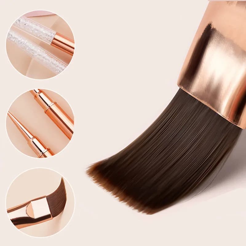 1/5Pcs Nail Art Acrylic UV Gel Extension Builder Rhinestone Painting Brush Lines Liner Pattern Drawing Pen Manicure Tool