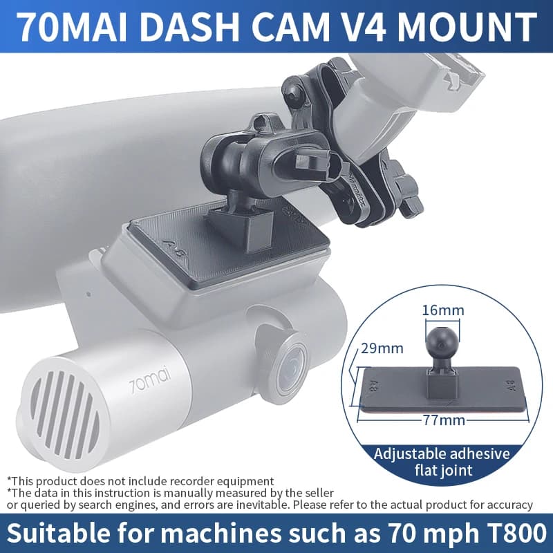 For 70mai Dash Cam T800 Car Rearview Mirror DVR Bracket Support for Driving Video Recorder