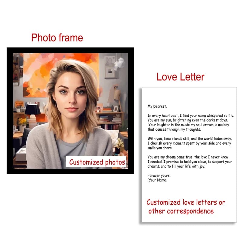 Foto personalizzate cornice per foto con lettera d'amore lettere di confessione personalizzate foto cornice regalo commemorativo personale