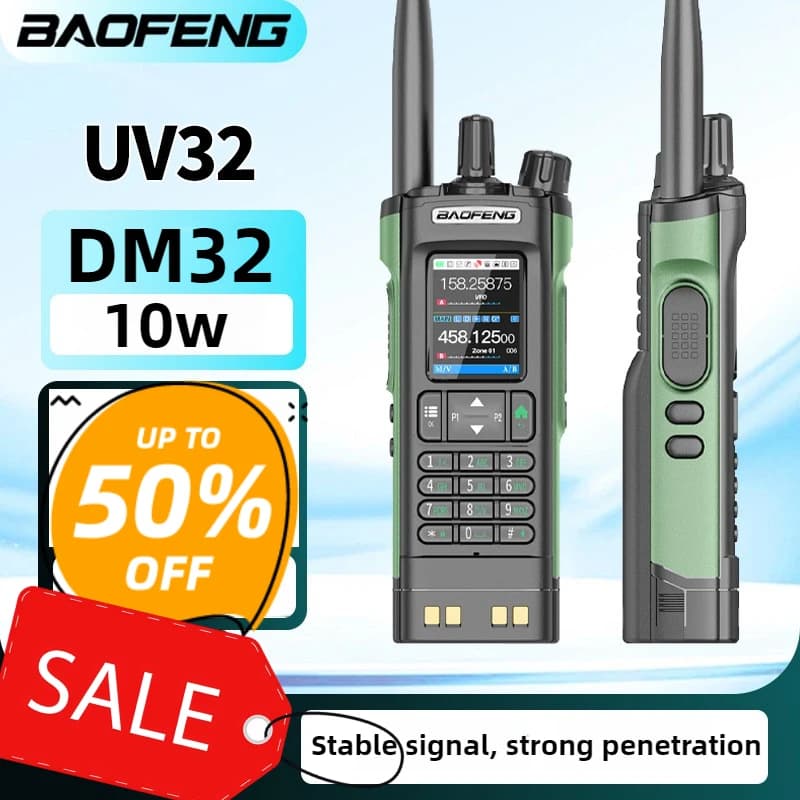 Per Baofen UV32 Walkie Talkie analogico ad alta potenza DM32 digitale per viaggi su strada Offroad One Key Frequency