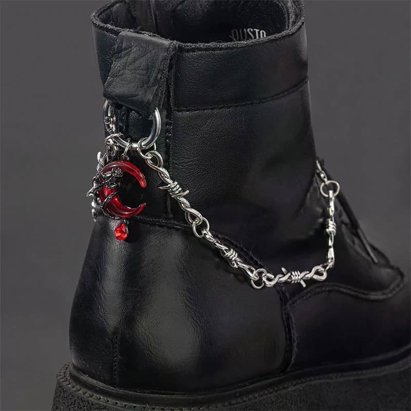 1 pz hip-hop metallo sneaker decorazione punk moda alta catena di scarpe di tela stile scuro spilla uomo donna pantofola sandalo accessori