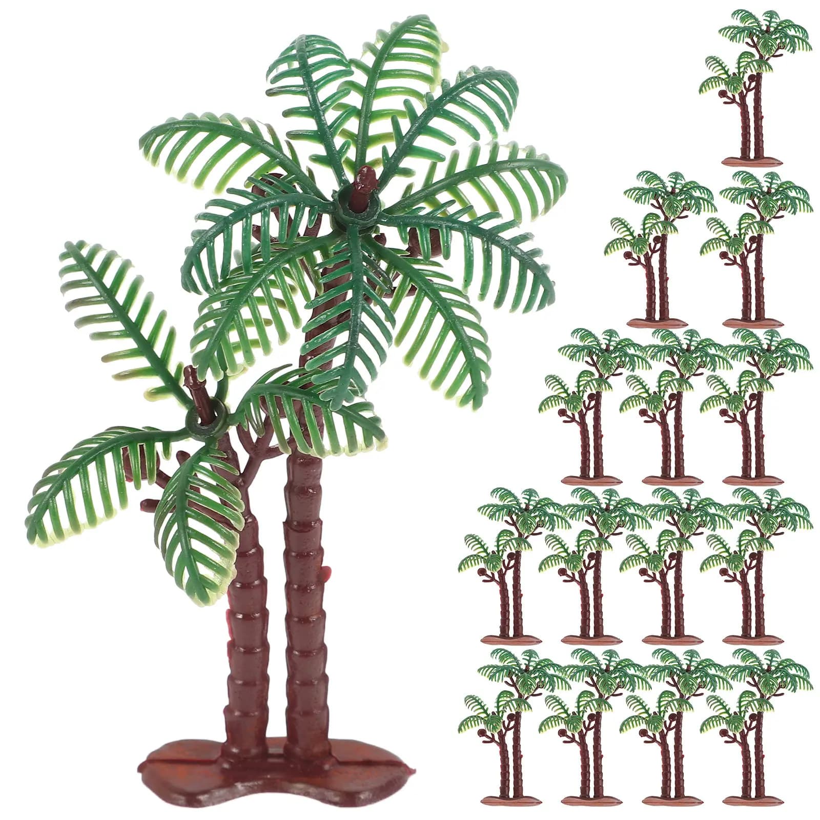15 Pieces of Artificial Coconut Palms in Miniature for Aquariums and Gardens