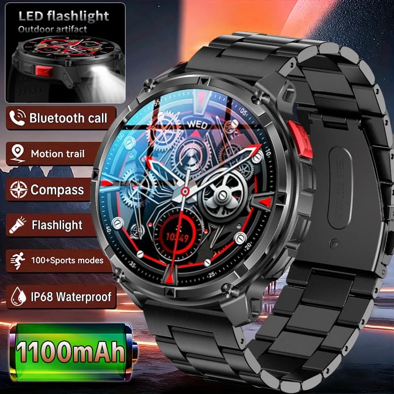 Nuovo Smartwatch T-Rex3 Ultra 2026 con Batteria da 1100mAh, GPS, Bussola, Impermeabile 5ATM, Tracker per Sport all'Aperto, Smartwatch Militare