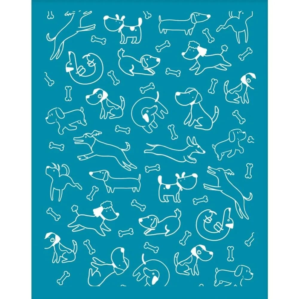 Stencil in argilla per cani da cartone animato da 4x5 pollici Schermo in seta per cuccioli carini per schizzi in argilla polimerica di stencil per serigrafia per osso di cane Maglia