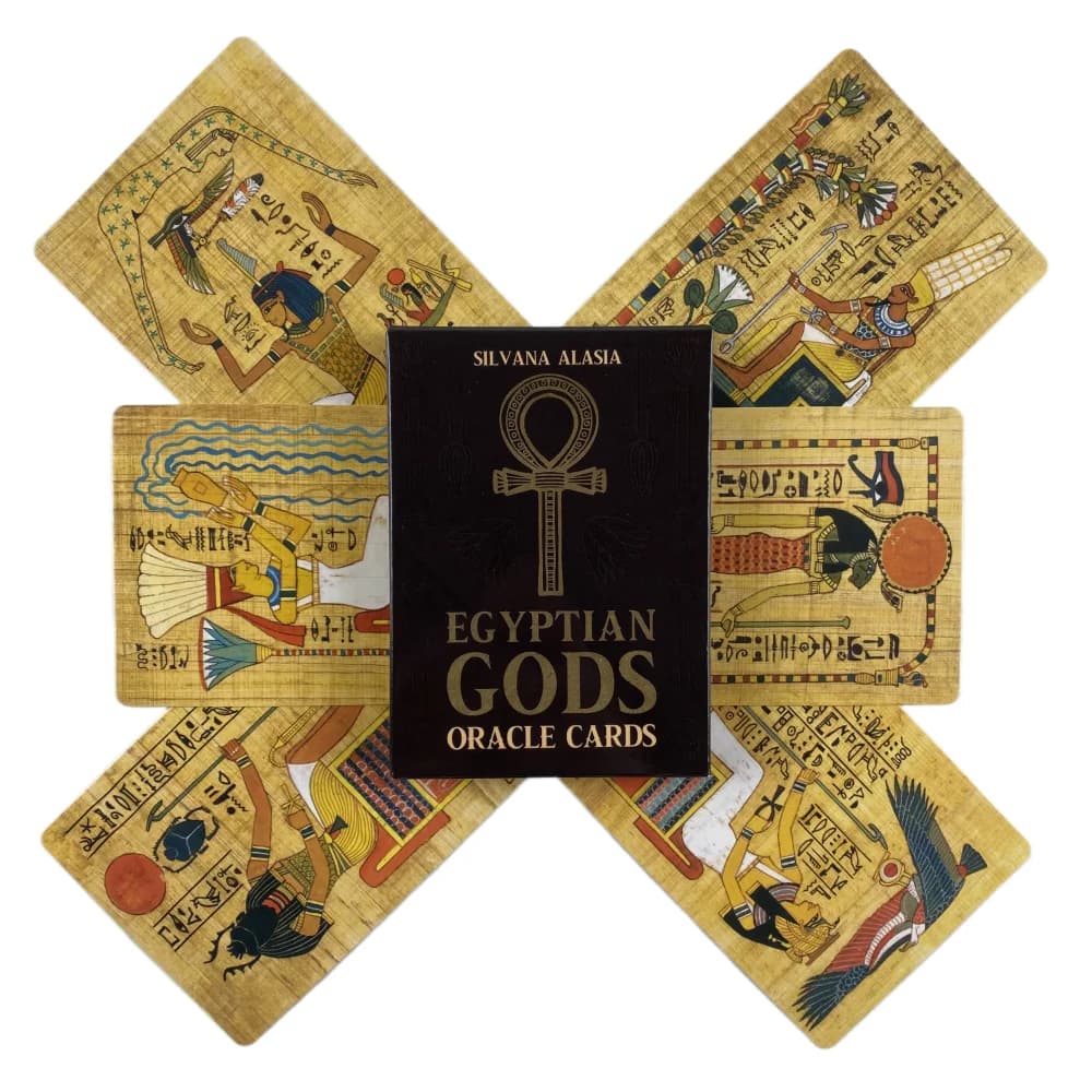 Carte Oracolo degli Dei Egizi, Carte dei Tarocchi, Mazzo di Carte per Divinazione e Saggezza in Inglese, Gioco da Tavolo per Riunioni Familiari