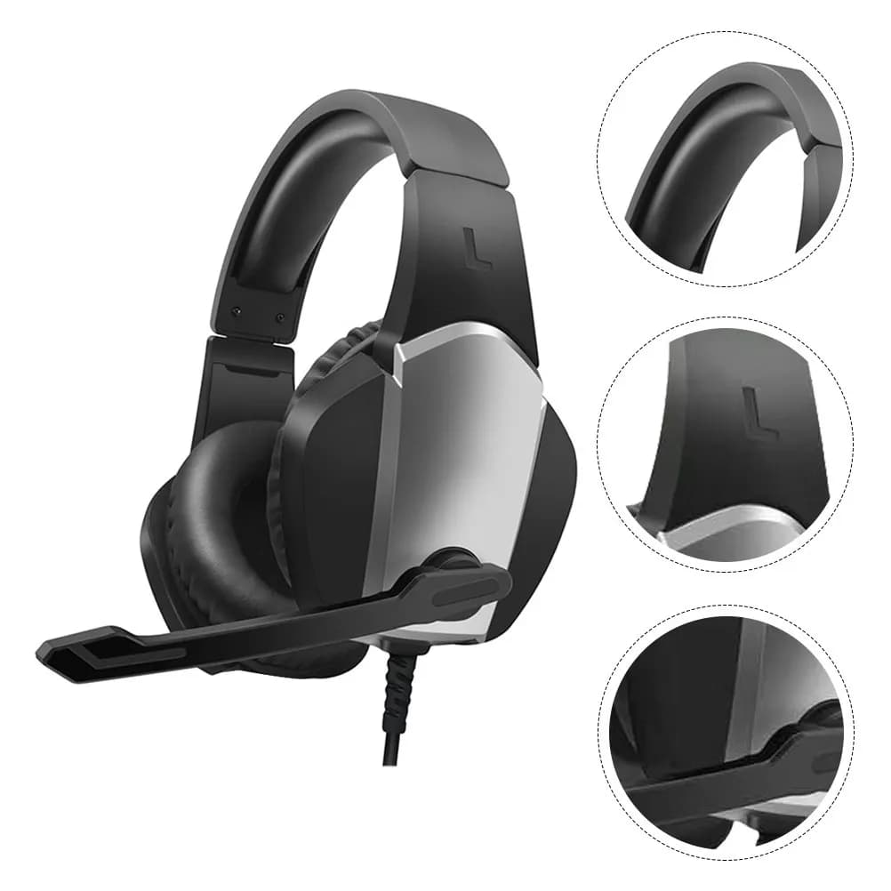 1Pcs Professional Gaming Headset with Soft Memory Foam Earpads Adjustable Headband Noise Cancelling Mic for Pc