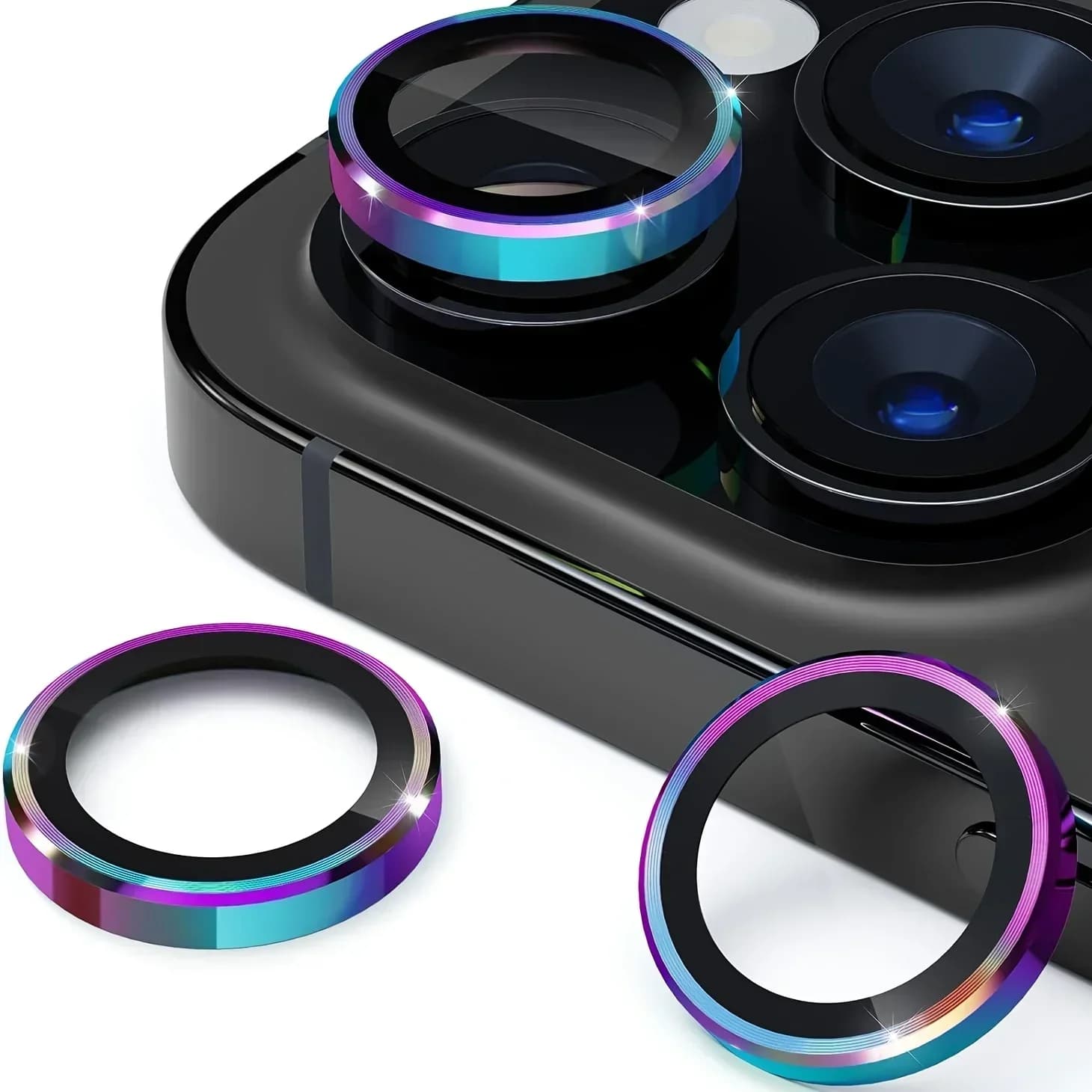 2-3Pcs Colour Camera Lens Protector For IPhone 16 15 Pro Max Plus 13 12 Pro Max Camera Film Tempered Glass Multicolor Protective