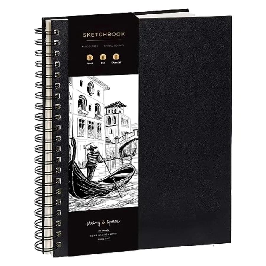 Artist's Sketchbook Hardcover 200GSM Very Thick Paper Spiral Sketch Book for Drawing and Mixed Media Sketch Pad, Art Book -, 40