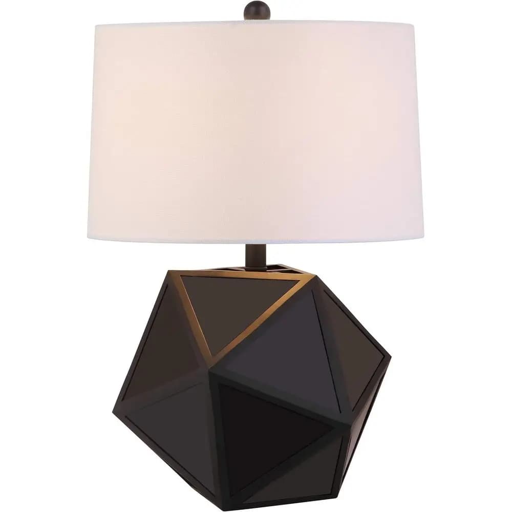 Set di Lampade da Tavolo LED Geometriche Nere da 23 Pollici per Camera da Letto, Soggiorno e Scrivania dell'Ufficio, Include 2 Luci