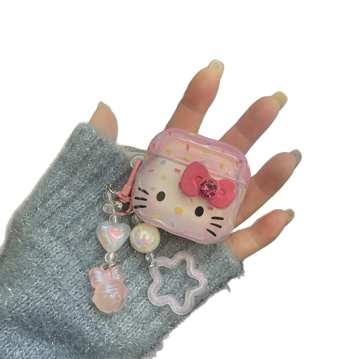 Custodia per auricolari Cartoon Hello Kitty adatta per Airpods 4, compatibile con Airpods Pro 2 Pro 1/2/3 con portachiavi