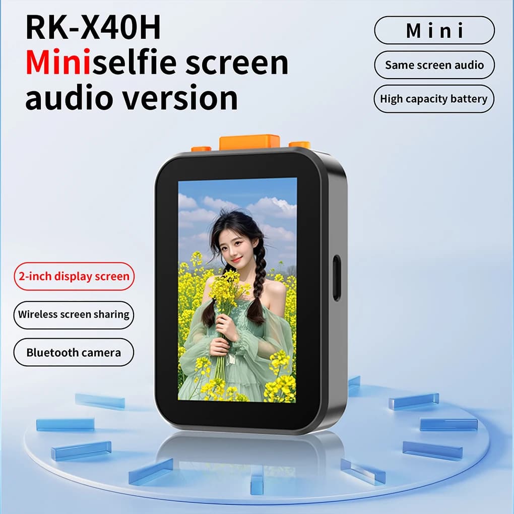 RK-X40H Wireless Selfie Screen for iPhone 850mAh Bluetooth Shutter Adjuster Focus Adjuster Phone Support Selfie Vlog Live Screen