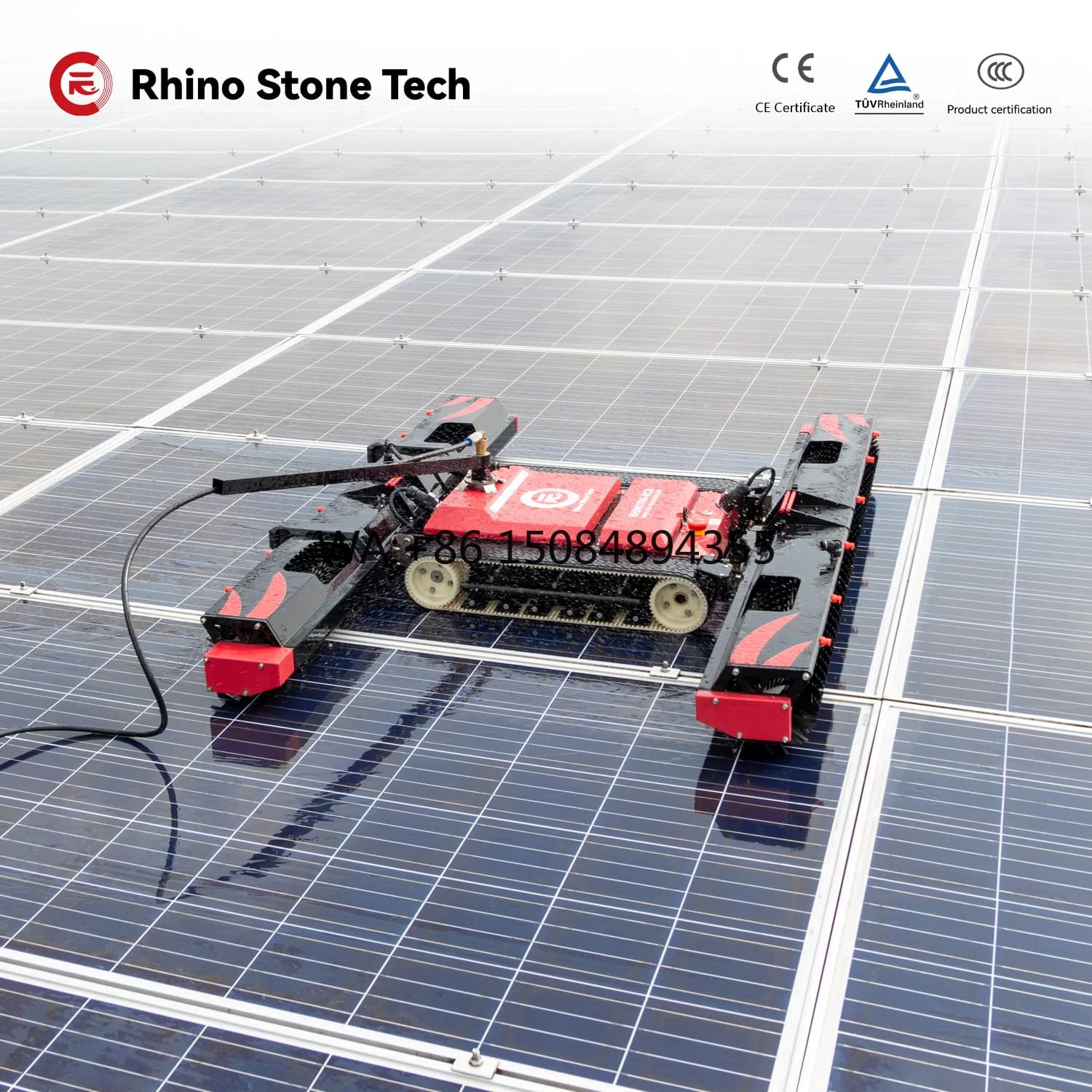 Double-Head Solar Panel Cleaning Brush/Automation High-efficient Solar Panel Cleaning Robot for Residential Solar