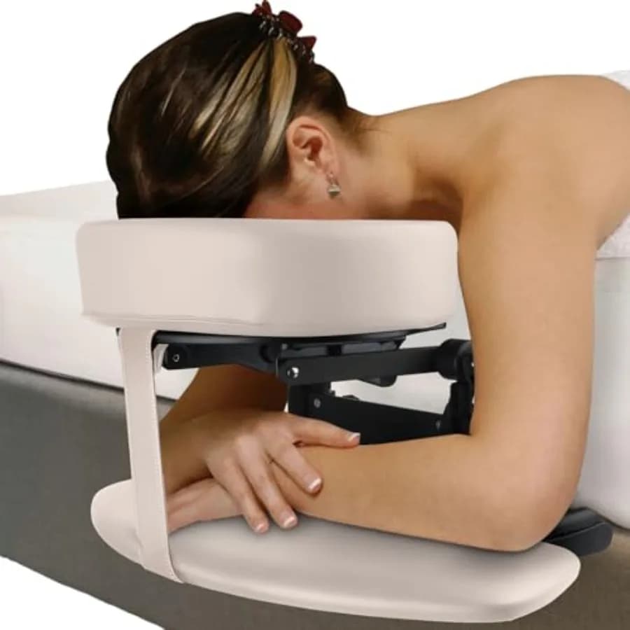 Cuscino Regolabile per Poggiatesta e Supporto Viso, per Salone, Casa, Materasso, Kit Massaggio, Colore Crema, Design Ergonomico