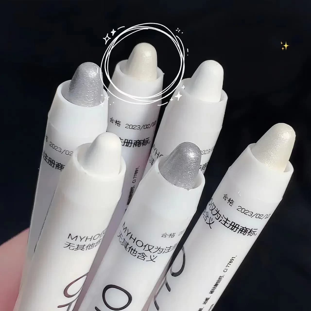 New Glitter Highlighter Pen perlescente sdraiato Silkworm Pencil Waterproof Long-lasting Brightening Eyes Stick Silver Eye Makeup