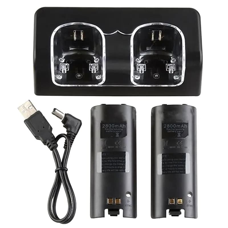 ABKQ-Dual Charging Dock Station per controller remoti Wii, base portatile stabile A