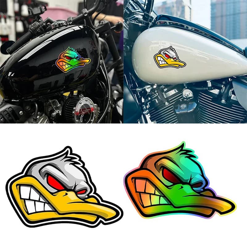 1PC funny cartoon angry duck head stickers motorcycle stickers scooter motorcycle fuel tank decal vinyl decals stickers for outdoor cars