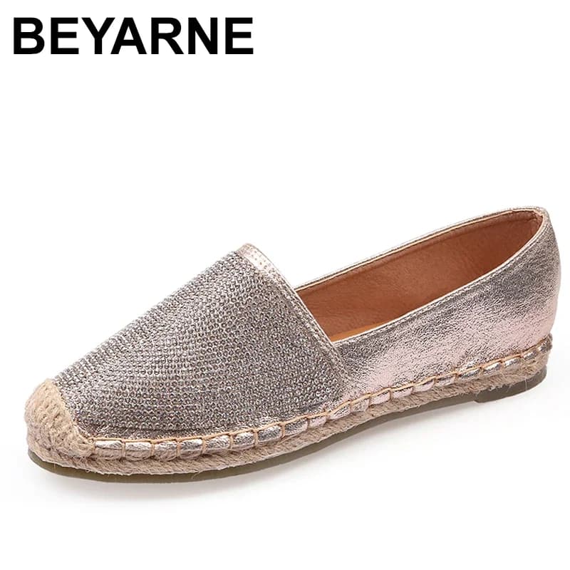 Scarpe da pescatore Scarpe basse da donna Casual Punta tonda Mocassini pigri primaverili Bling Donna Sneakers singole Scarpe estive Scarpe basse femminili di marca