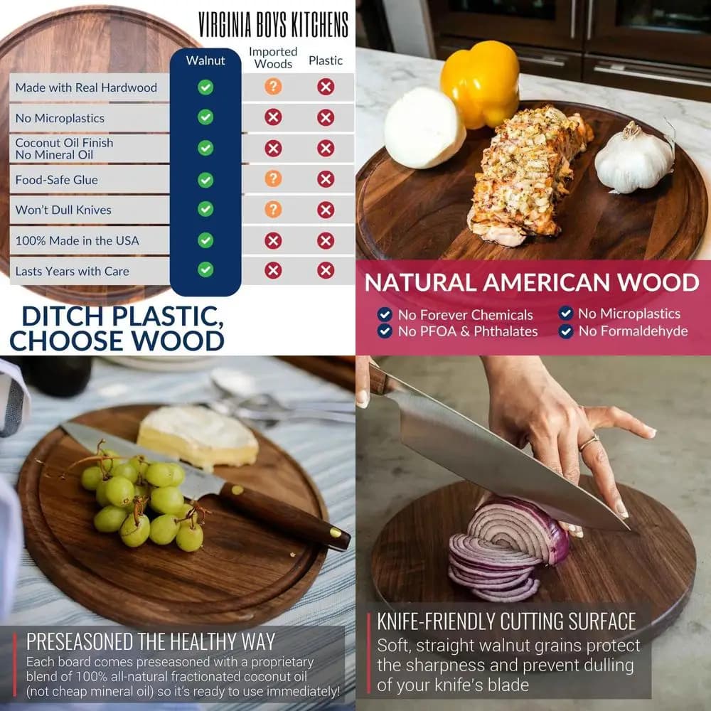 Sustainable Round Walnut Cutting - 10,5 Made in USA by Butcher Block