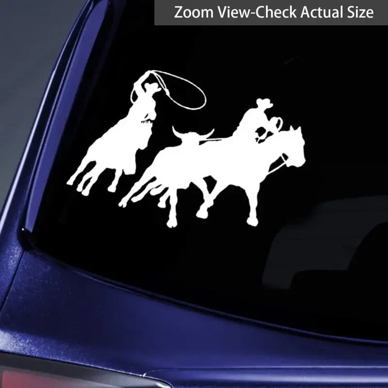 Team Roping Rodeo Western Cowboy Car Sticker per Laptop Bottle Truck Phone Vehicle Paint Fishing Boat Skateboard decalcomanie Automobi