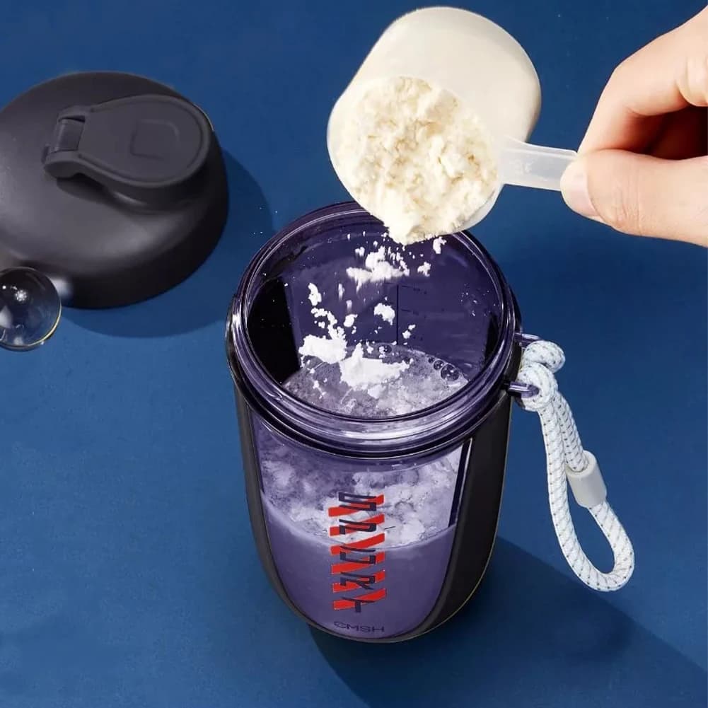 590ml Beverage Bottle with Mixer Sphere, Powder Protein Bottle, Stable Portable Cup for Internal and External Use