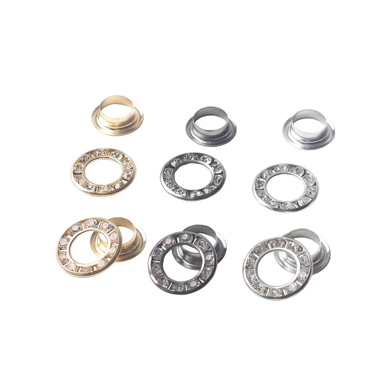 100 set occhielli occhielli in ottone con strass per scarpe artigianali in pelle borsa tela abiti occhielli accessori