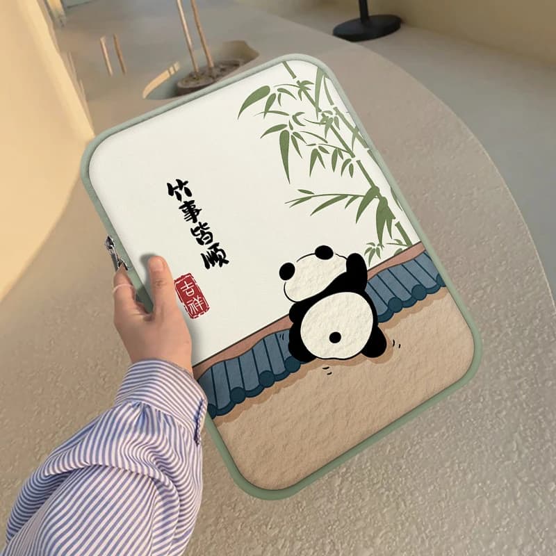 Borsa interna per laptop con illustrazione Panda adatta per custodia Apple MacBook 13