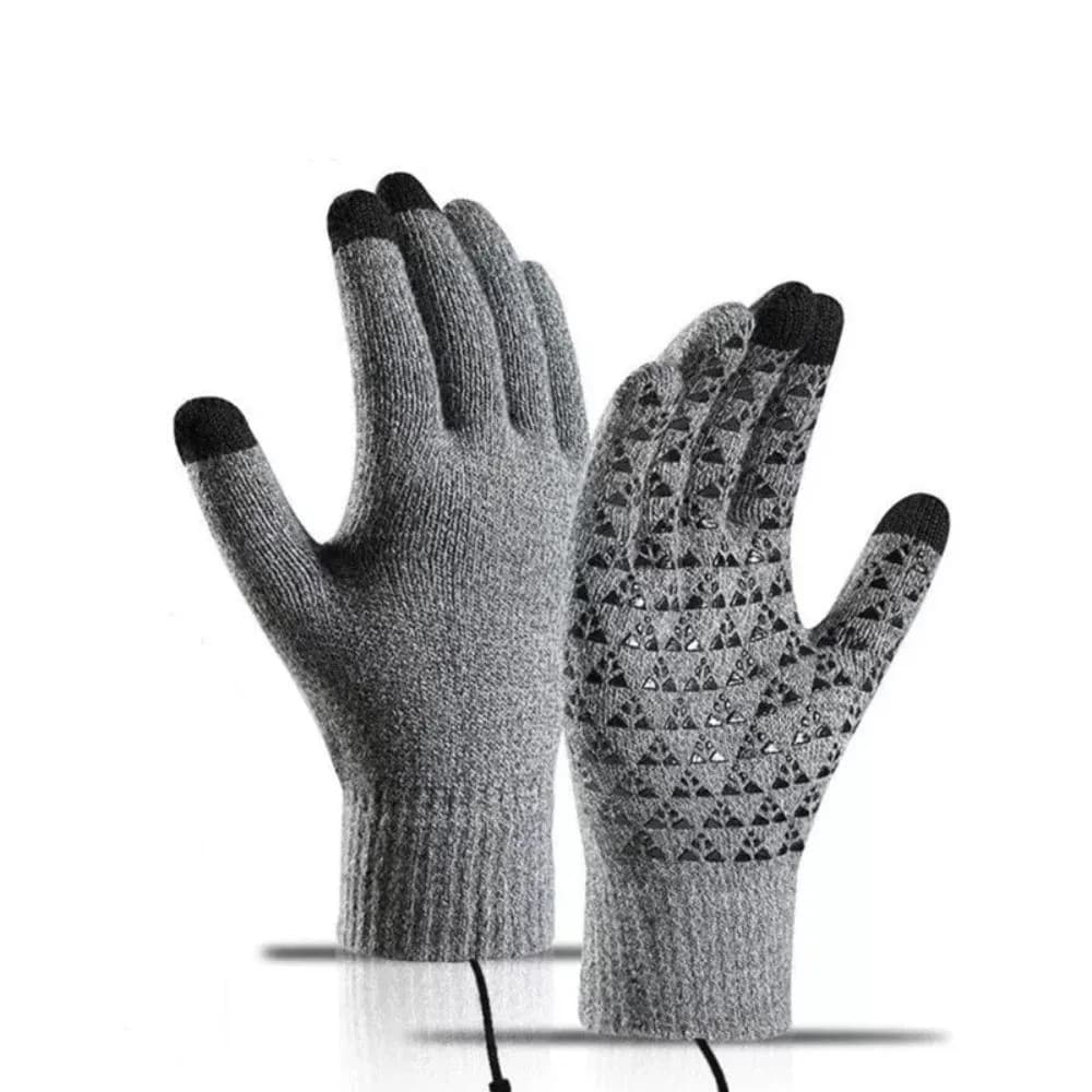 1 Level 3 Level USB Electric Heated Gloves Adjustable Temperature Warm Knitted Polyester Gloves Solid Color Simple
