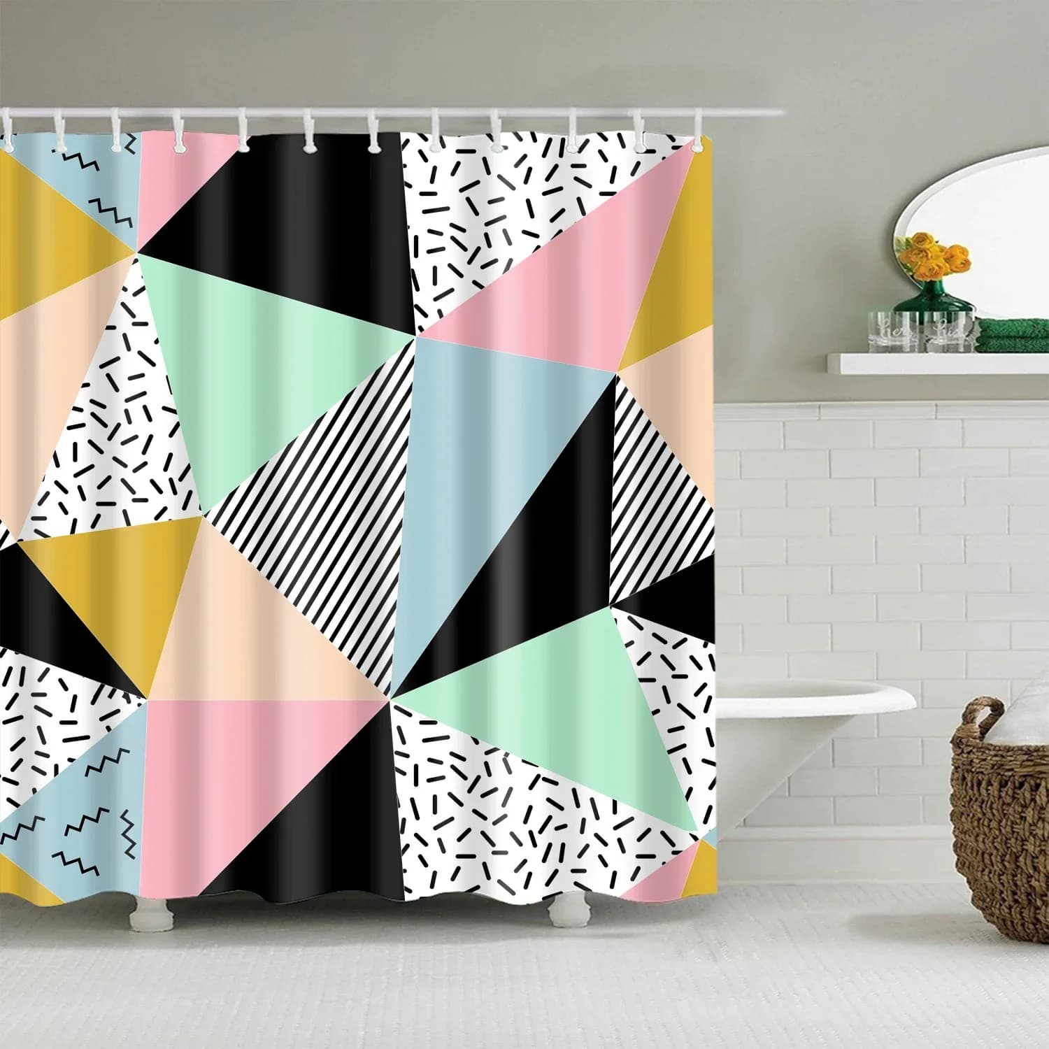 Strisce geometriche astratte Stampa Tende da doccia Home Hotel Decorazione del bagno Tende da bagno Tende da bagno impermeabili
