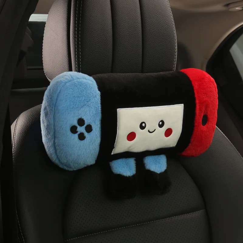 Adorabile Cuscino Poggiatesta a Forma di Console di Gioco, Supporto Lombare per Auto e Casa, Cuscino Comfort per il Collo e la Schiena