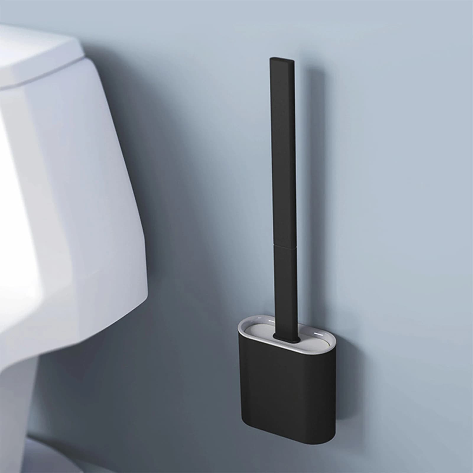 Scopino per WC per pulizia profonda Setole morbide Manico lungo Spazzole per WC in silicone per accessori per il bagno del dormitorio domestico 1-5 pezzi