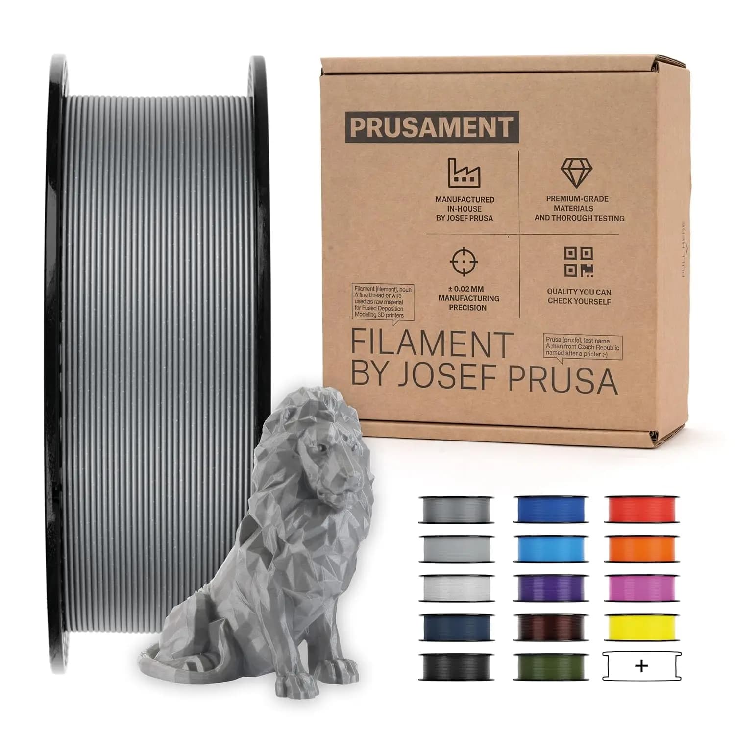 Filamento Premium per Stampante 3D PLA Galaxy Silver 1.75mm, Bobina da 1kg, Alta Precisione ±0.02mm, Facile da Stampare, Basso Deformarsi, Senza Grovigli
