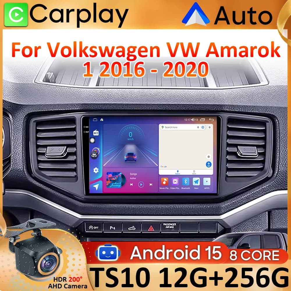 Android 15 Carplay Auto For Volkswagen Amarok 1 2016 - 2020 Car Radio Multimedia Video Player Navigation GPS No 2Din Video Wifi