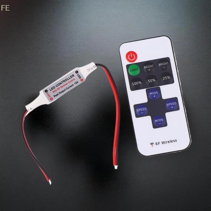 [F] 1/3/5Pcs 5-24V Led Dimmer Controller RF 11-Key Monochrome Montroller Telecomando wireless per strisce luminose a LED