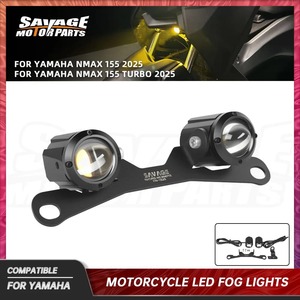 2025 NMAX155 Faro Del Motociclo Fendinebbia Per Yamaha NMAX 155 Turbo Moto Led Ausiliario Luce di Guida Faretto Faro