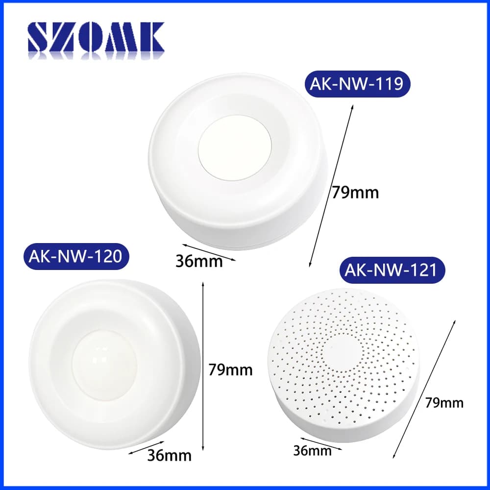 ABS Plastic Housing for Smart Home Human Motion Sensor Ceiling Mounted Wall Mounted Light Sensor Enclosure with AAA Battery Box
