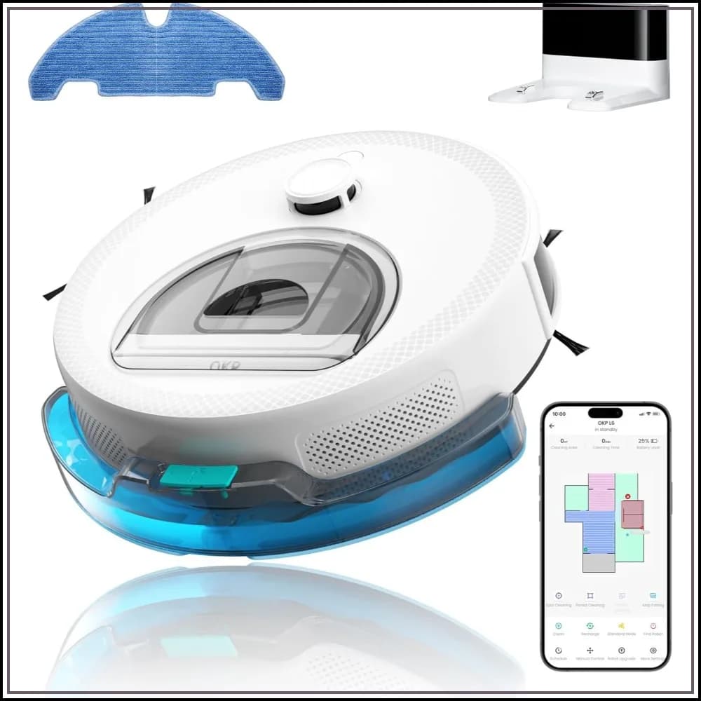 6000Pa Lidar Robot Vacuum and Mop Combo, Smart Mapping, 3.7in Thin, 150Min Max, WiFi/App/Alexa, Pet Hair Hard Floors Carpets