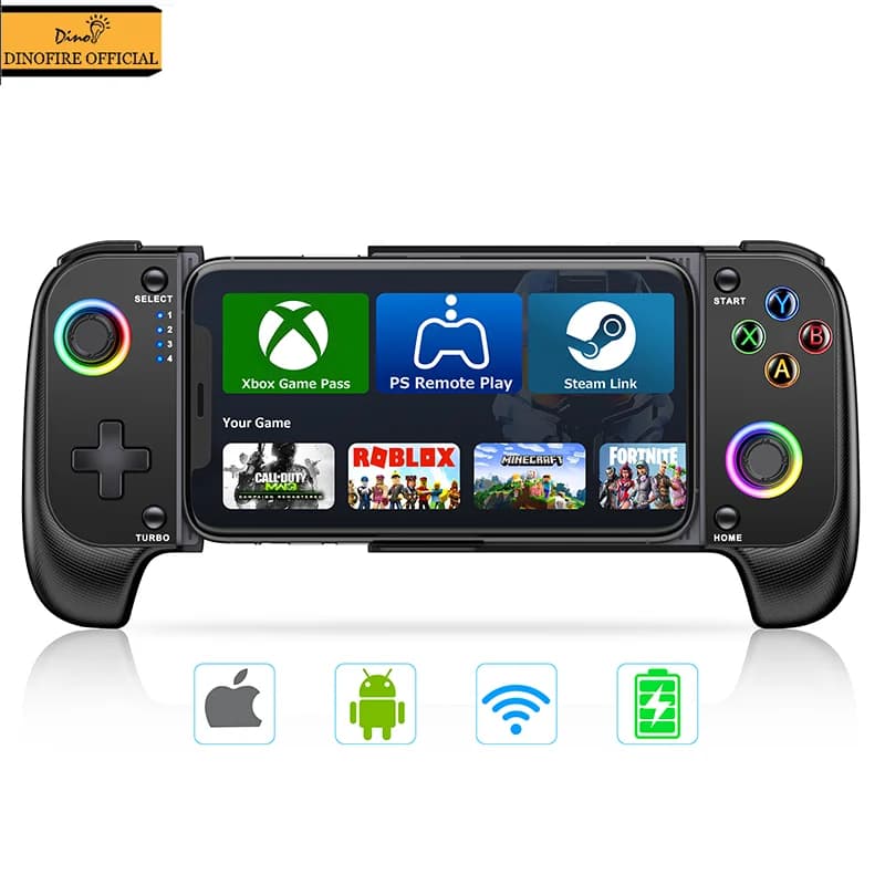 Joystick Gamepad per telefono cellulare DinoFire per iPhone Controllo Android Trigger controller Bluetooth con effetto Hall Stick Gioco mobile