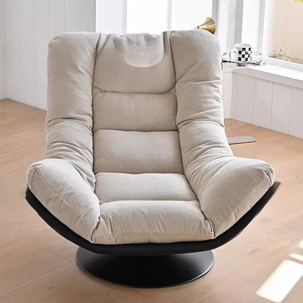 Sedia di supporto per gomito del soggiorno Sedia reclinabile ergonomica lombare con schienale bianco Lettura Meditazione Fauteuil girevole Decorazione del salone