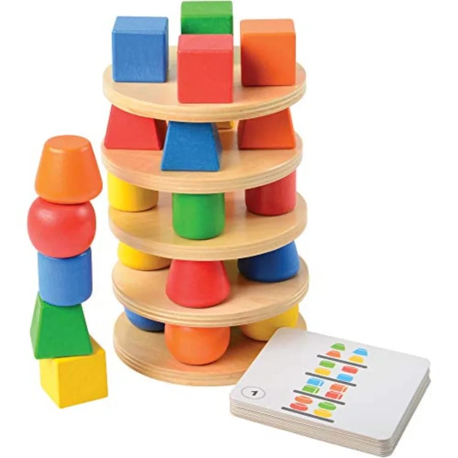 Set di Blocchi Geometrici Colorati 3D, 25 Pezzi per l'Equilibrio