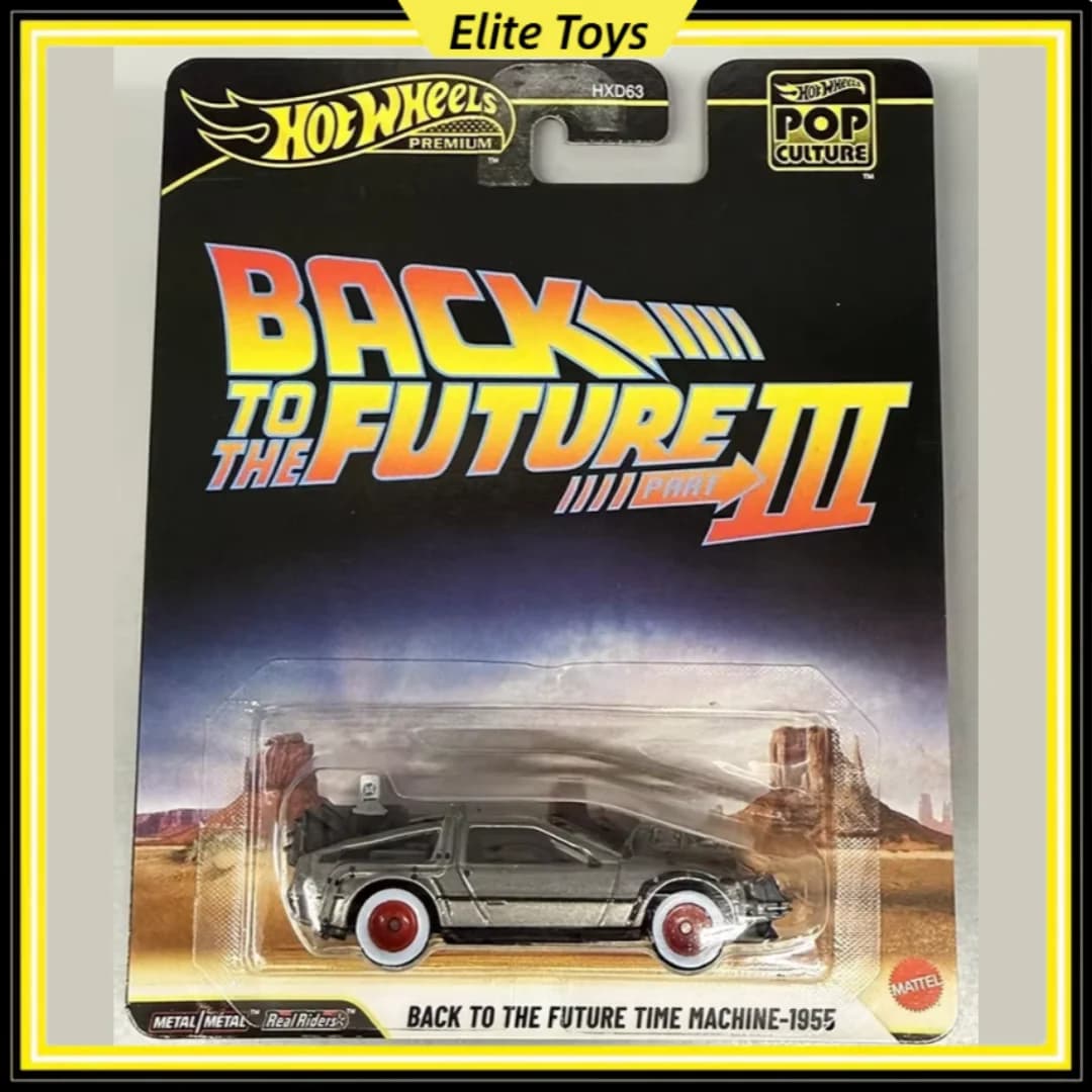 Hot Wheels Premium Nuova cultura pop Ritorno al futuro Time Machine-1955 Modello di auto pressofuso Scala 1:64 Veicolo da collezione giocattolo